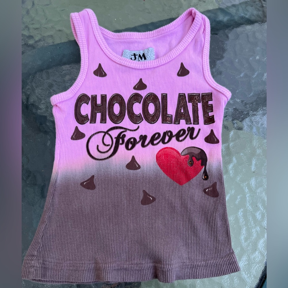 JM Originals Boutique Collection Chocolate Forever Girls Tank Top 3T